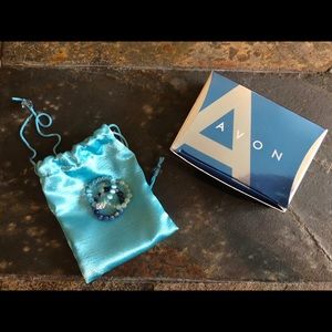 Avon Beaded Ring Trio w/ Pouch